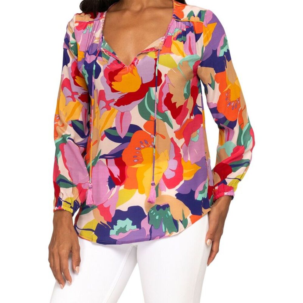 Tolani Womens Janessa Silk Top, Pink